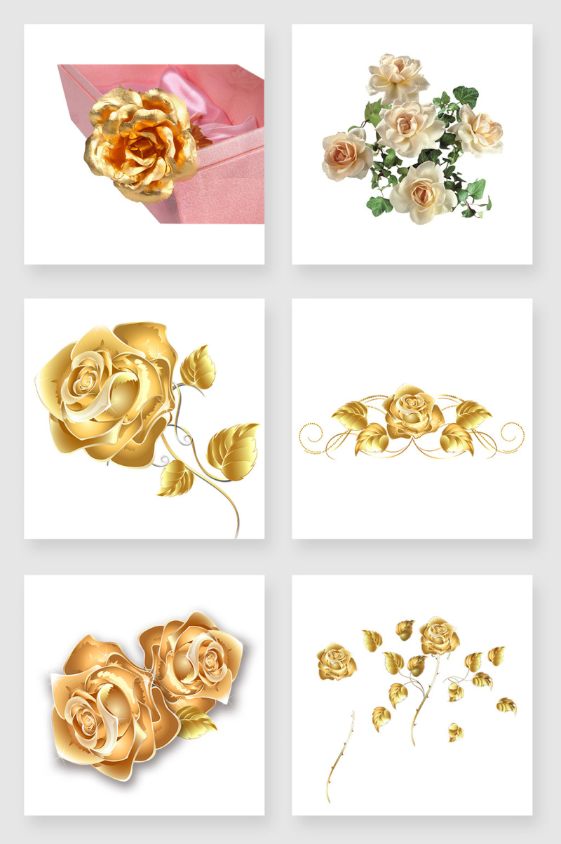 金色的玫瑰花设计素材