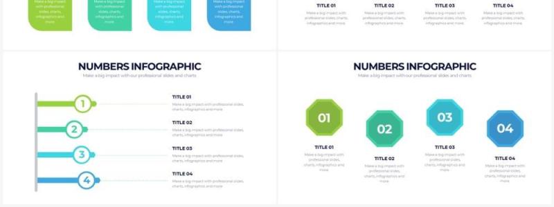 简洁创意数字图形并列关系PPT信息图形素材Numbers Powerpoint Infographics