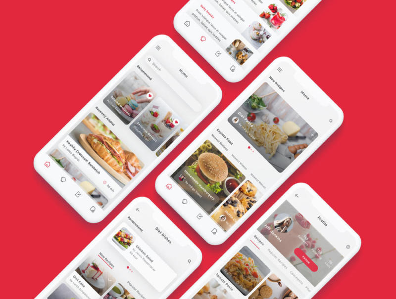 专为Sketch和Adobe XD设计的高品质食谱和食物计划应用UI工具包。，Roka - 食谱和食物计划应用UI工具包