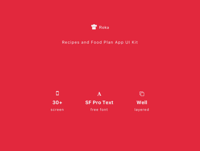 专为Sketch和Adobe XD设计的高品质食谱和食物计划应用UI工具包。，Roka - 食谱和食物计划应用UI工具包