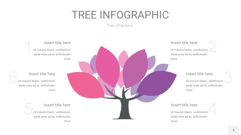 渐变紫色树状图PPT图表4