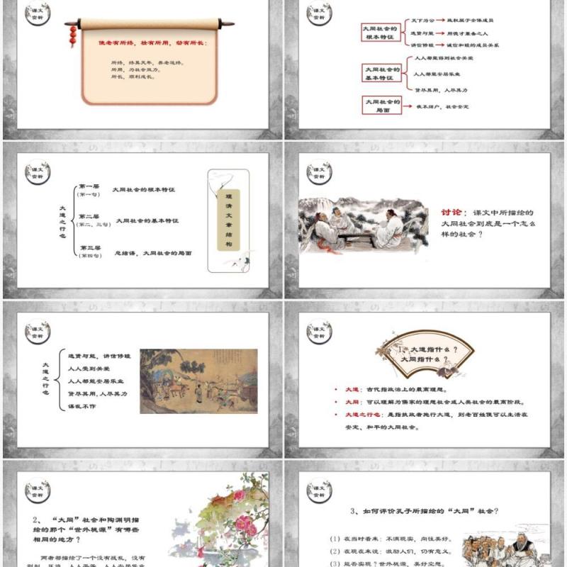 部编版八年级语文下册大道之行也课件PPT模板 部编版八年级语文下册大道之行也课件PPT模板