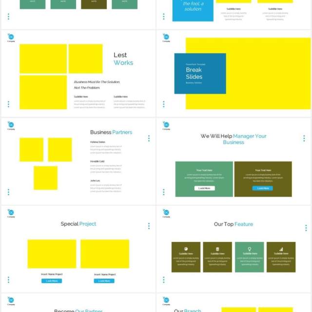 商业企业业务解决方案PPT图片排版设计素材Business Solution Powerpoint Template