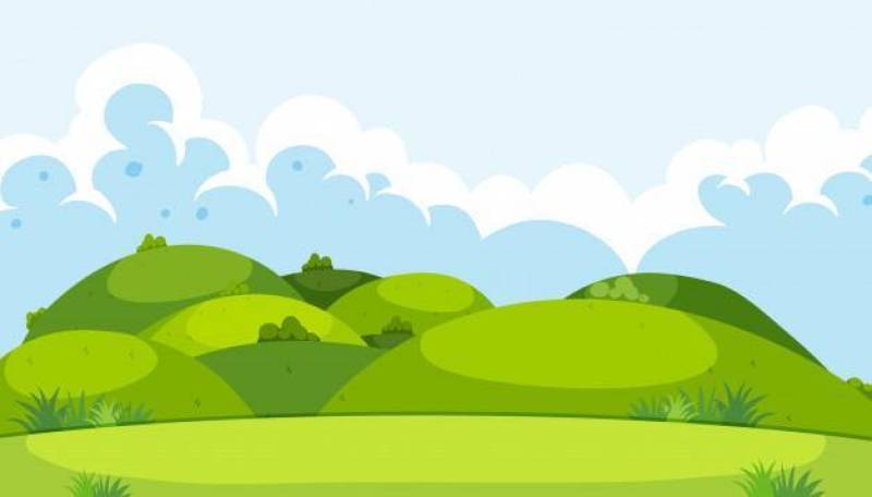 一个美好的绿色山风景