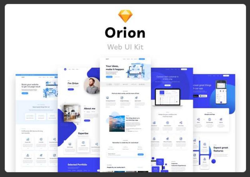 网页设计用户界面工具包Orion Web UI Kit