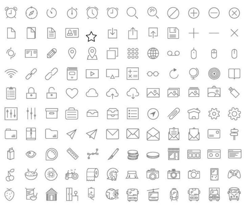 icon素材 线框型icon 常用社交网络icon素材