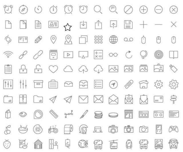 icon素材 线框型icon 常用社交网络icon素材