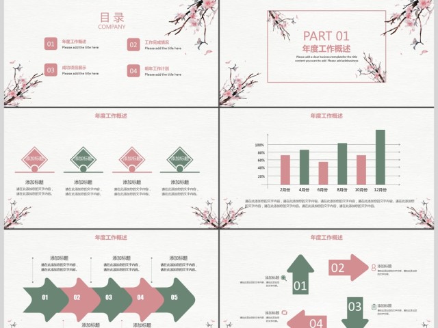 2019粉色清新毕业答辩PPT模板