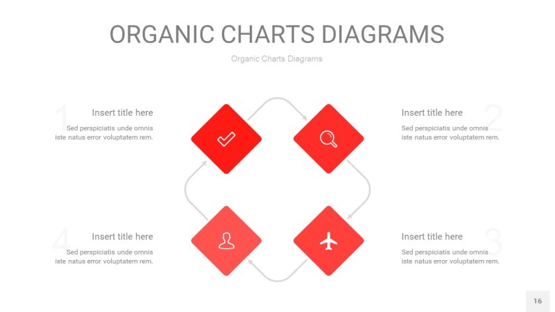 红色循环PPT图表16
