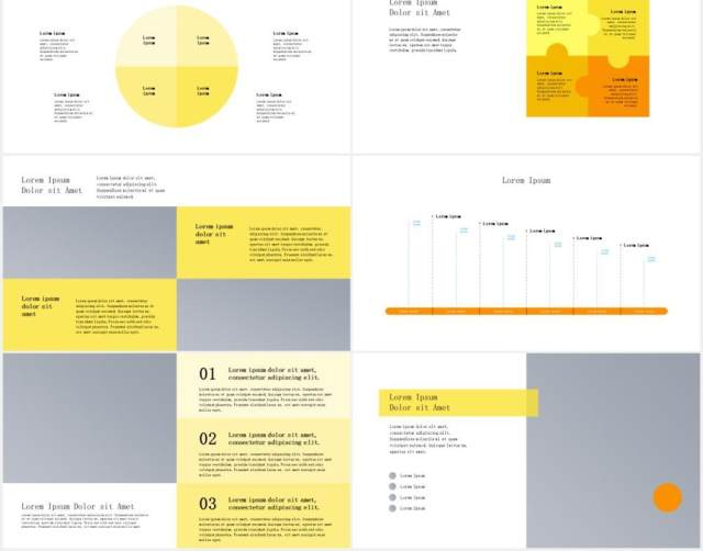 黄色商务商业计划书图片排版设计PPT模板PROSHINE - Business PowerPoint Template