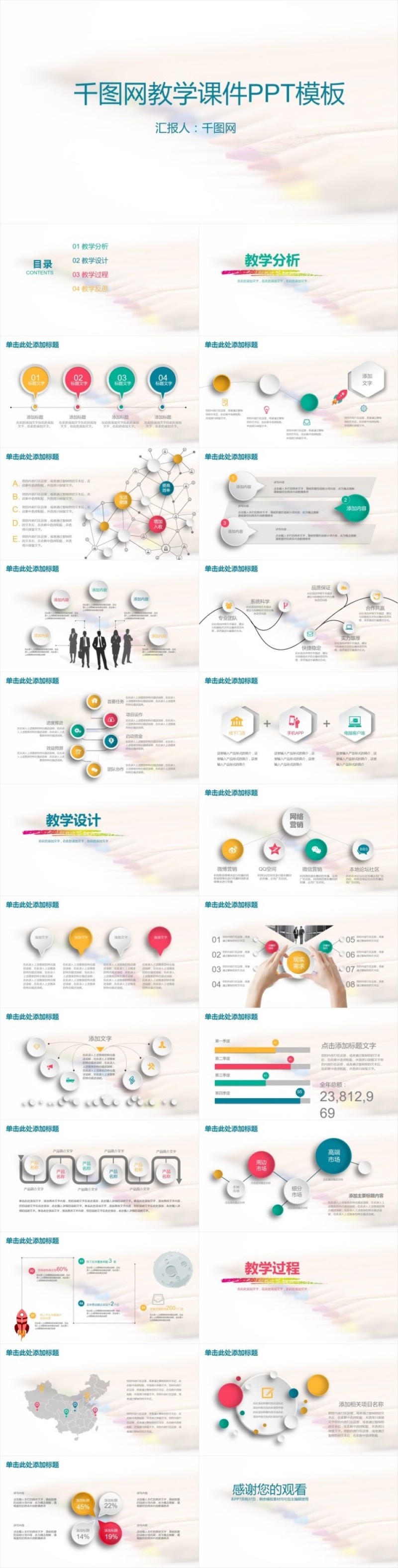 千图网教学课件PPT模板设计