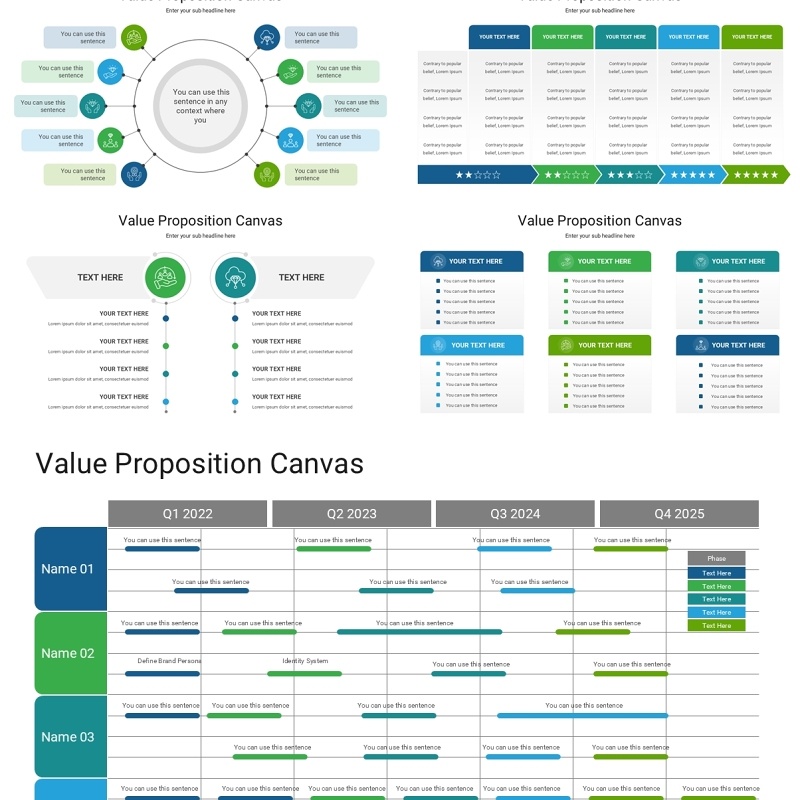 价值定位信息图PPT模板素材Value Proposition Canvas