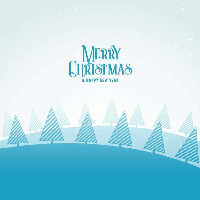 创意圣诞冬季季节性贺卡设计与林