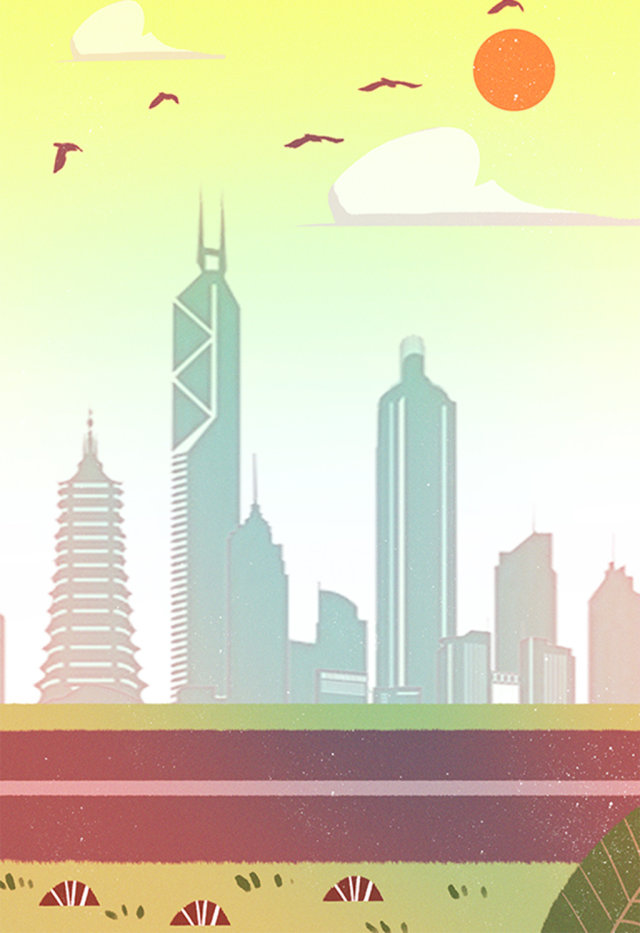 唯美清新卡通城市风景 唯美清新卡通城市风景