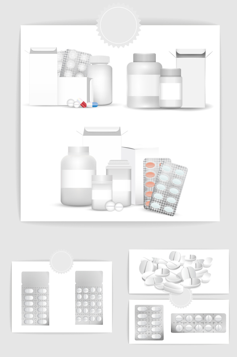 矢量白色医疗药品样机