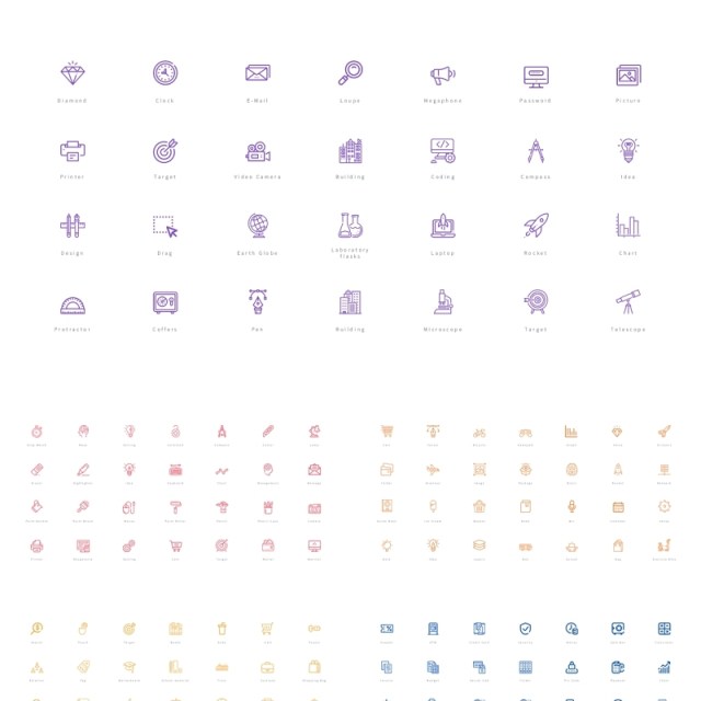 280个图标PPT素材 Bonus vector Icons