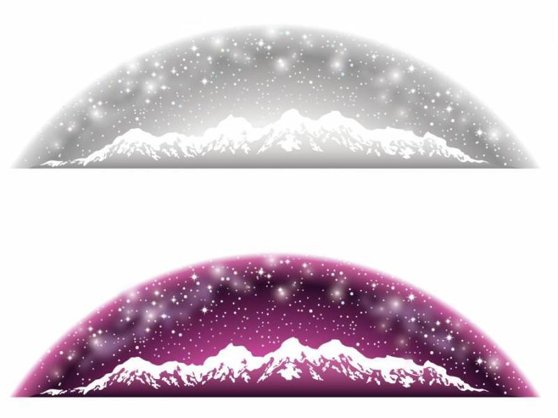 满天星斗的天空和雪山背景灰色和紫色