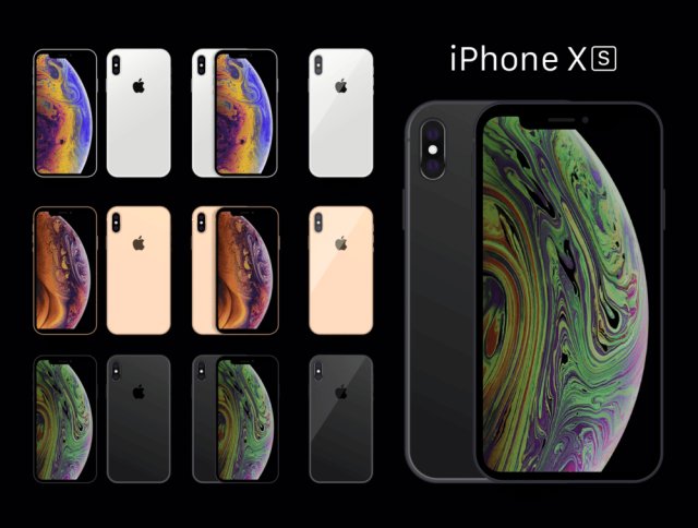 适用于Photoshop和Illustrator的Semi Flat iPhone XS和XR样机。，Semi Flat XS和XR