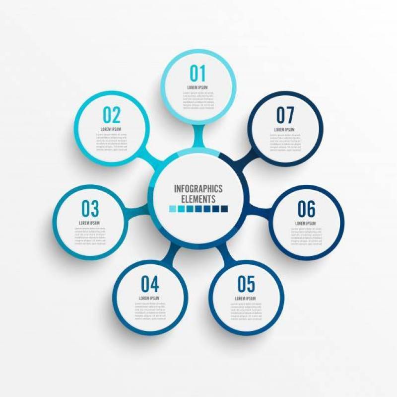 与3D纸标签的Infographic模板