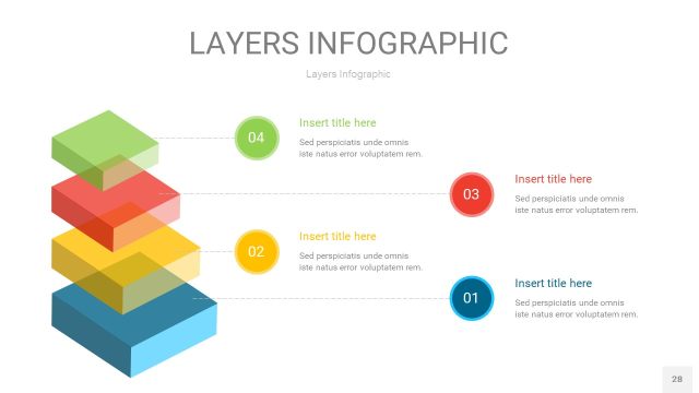 四色3D分层PPT信息图28