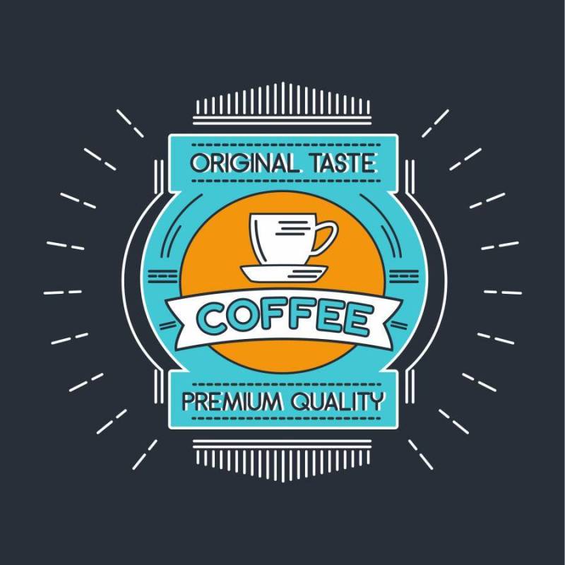 咖啡徽章插图