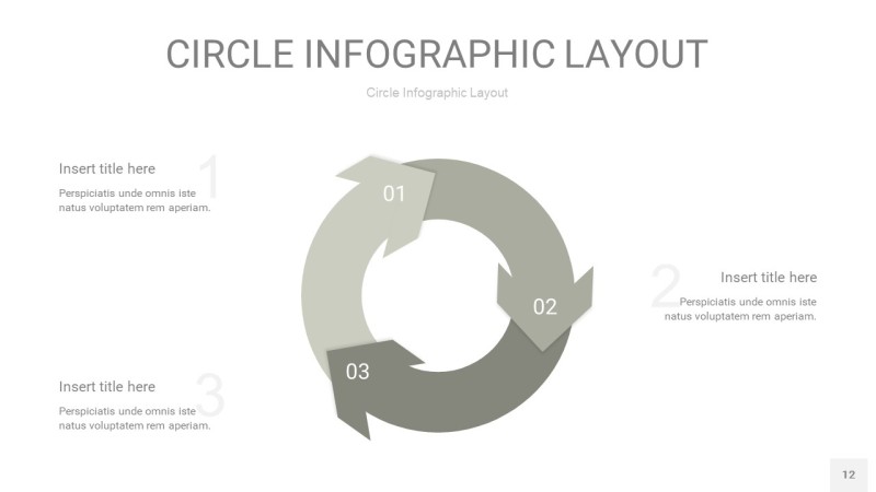 灰色圆形PPT信息图12