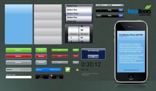 FreshBooks iPhone GUI psd分层素材 FreshBooks iPhone GUI psd分层素材