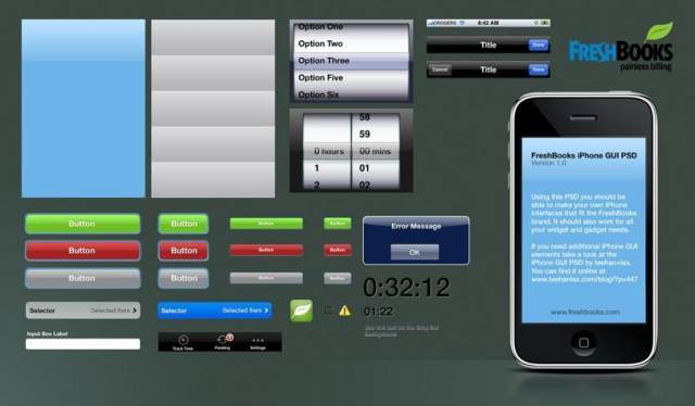 FreshBooks iPhone GUI psd分层素材