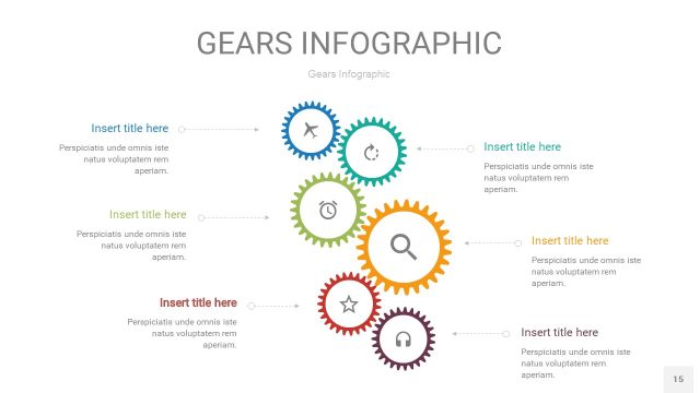 彩色齿轮PPT信息图15