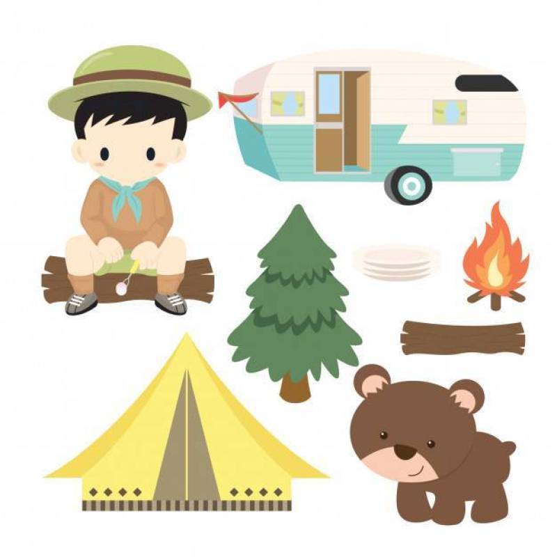 Cute camping element