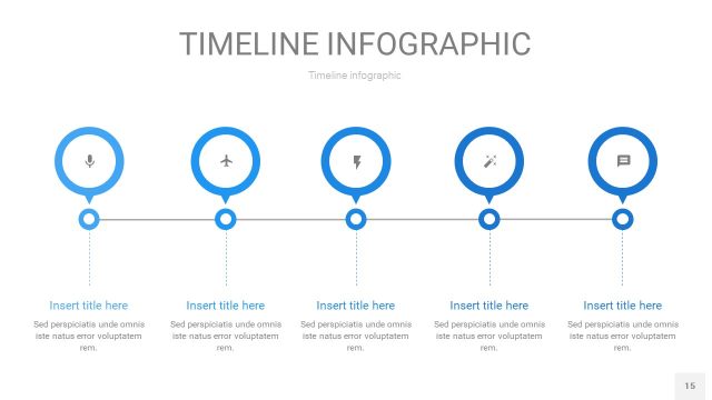 天蓝色时间轴PPT信息图15