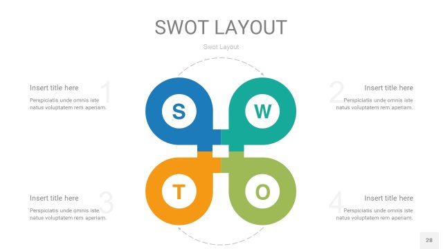 四色SWOT图表PPT28 四色SWOT图表PPT28