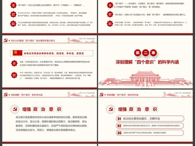 增强四个意识争做合格党员PPT模板 增强四个意识争做合格党员PPT模板