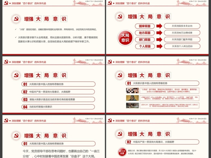 增强四个意识争做合格党员PPT模板