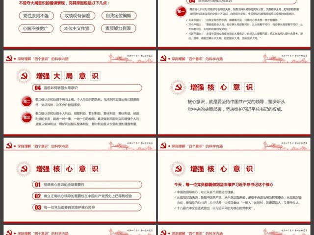 增强四个意识争做合格党员PPT模板 增强四个意识争做合格党员PPT模板