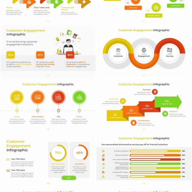 客户互动信息图结构图PPT模板素材Customer Engagement Infographic