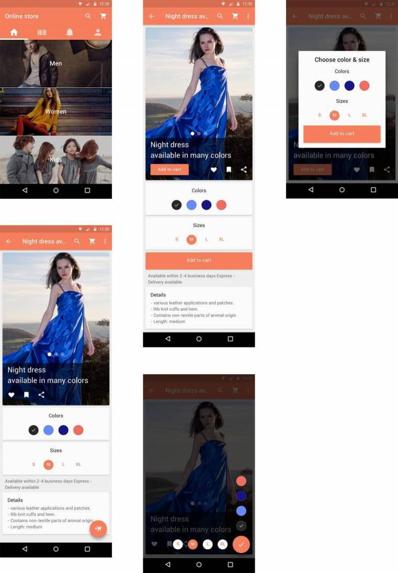 Online Store Material Design