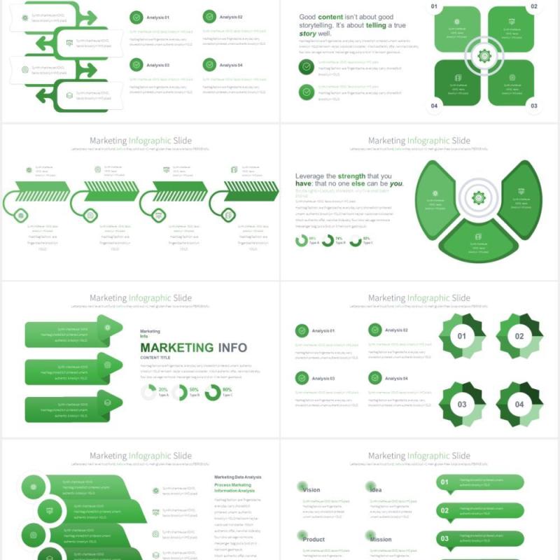 11套色系市场营销创意信息图表PPT素材Marketing - PowerPoint Infographics