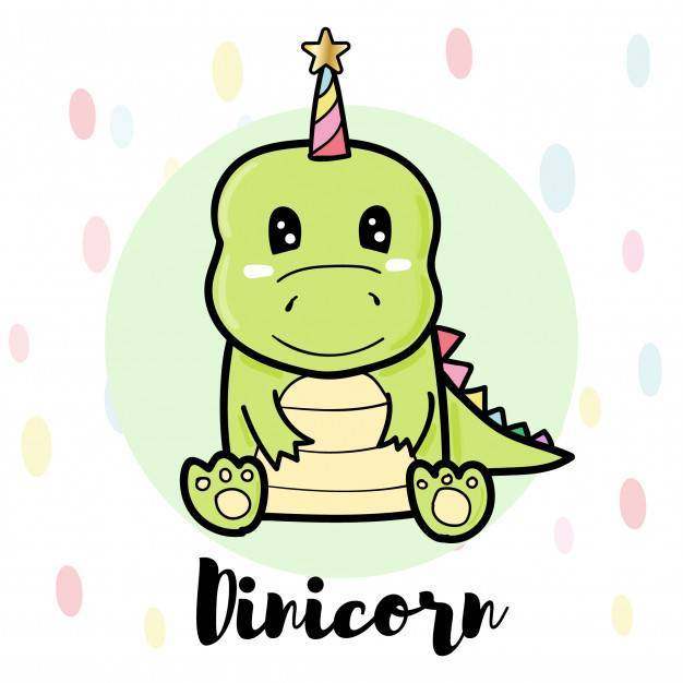Dinicorn可爱的卡通,绿色恐龙 Dinicorn可爱的卡通,绿色恐龙