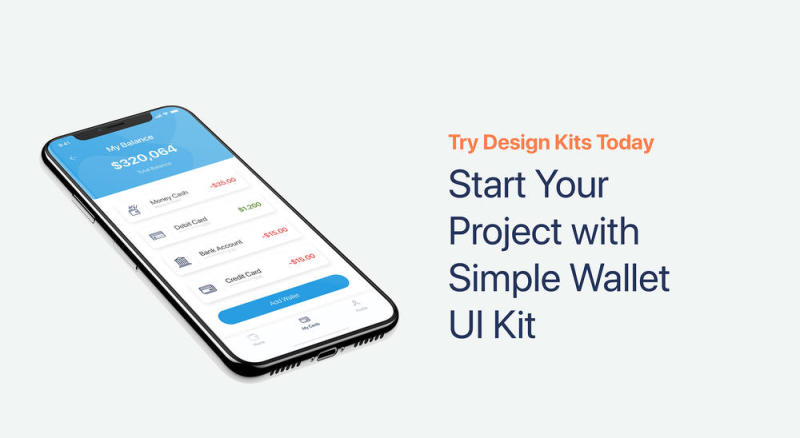 简单的Wallet App UI工具包，使用Sketch，XD和Figma，Simple Wallet App UI UX Kit设计