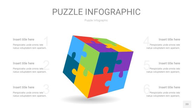 多彩色拼图PPT图表23 多彩色拼图PPT图表23