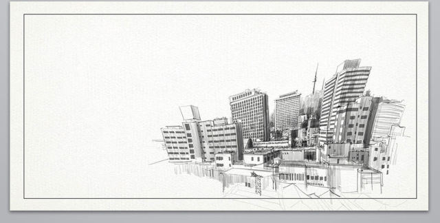 矢量素描手绘城市建筑海报背景图 矢量素描手绘城市建筑海报背景图