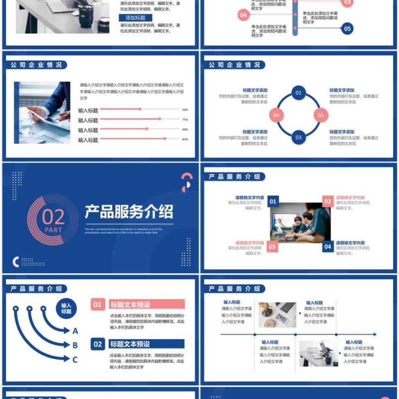 蓝色简约商务风企业商业计划书PPT模板