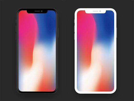 iPhone X 深空灰和银色模型