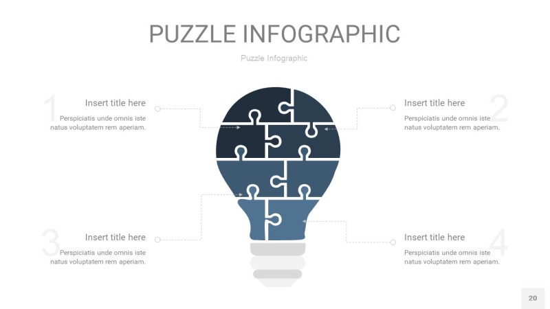 深蓝色拼图PPT图表20