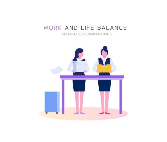 52款工作生活平衡办公小场景网页UI插画娱乐休闲插图AI矢量素材