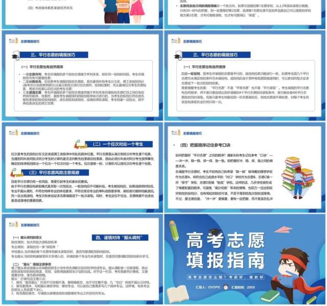 蓝色卡通风高考志愿填报指南PPT模板 蓝色卡通风高考志愿填报指南PPT模板