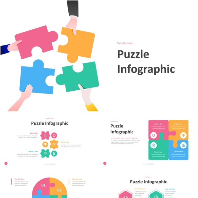 拼图信息图表PPT模板素材Puzzel Infographic