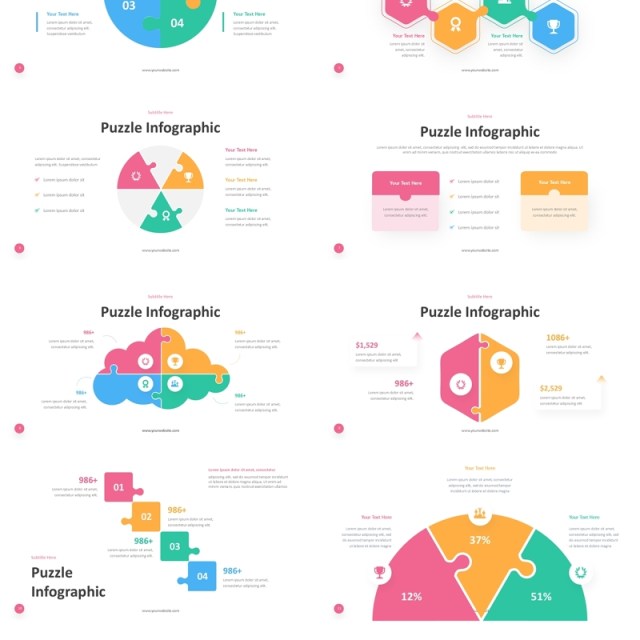 拼图信息图表PPT模板素材Puzzel Infographic