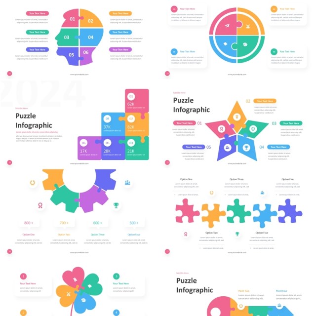 拼图信息图表PPT模板素材Puzzel Infographic